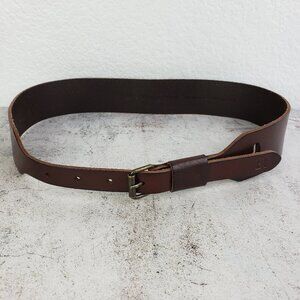 Banana Republic Wide Corset Belt Genuine Leather Brown Equestrian Preppy Classic